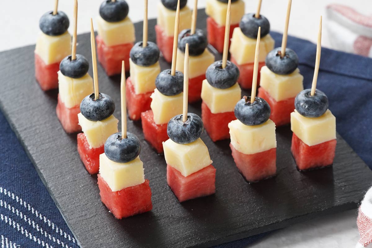 watermelon blueberry skewers