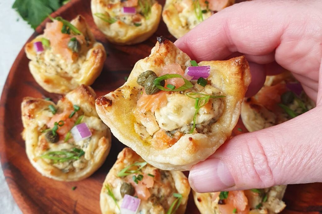 smoked salmon puff pastries