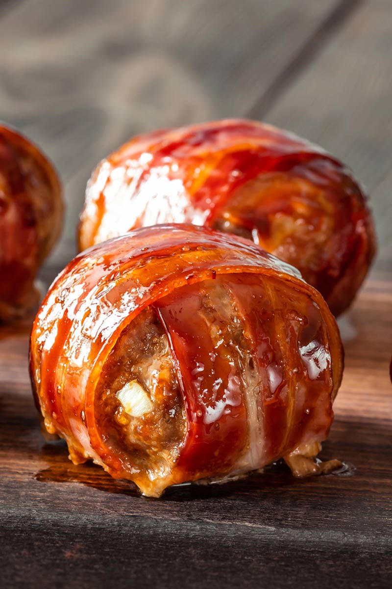 bacon wrapped meatballs