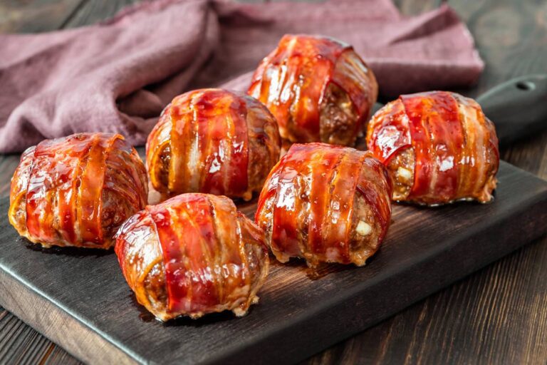 bacon wrapped meatballs