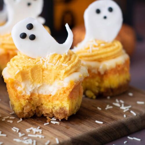 Candy corn cheesecakes