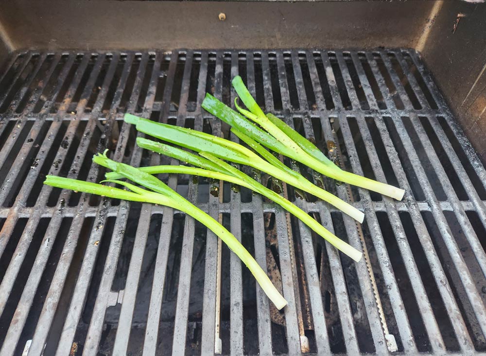 grilled spring onions