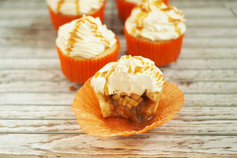 caramel apple cupcakes