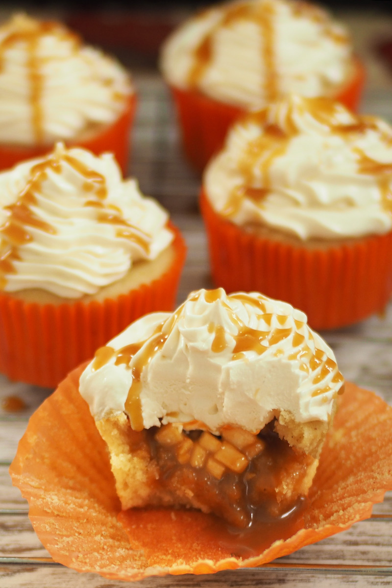 Caramel apple cupcakes