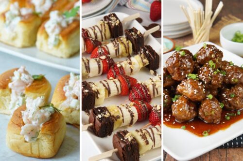 Shrimp rolls, banana split skewers and Mongolian beef meaballs