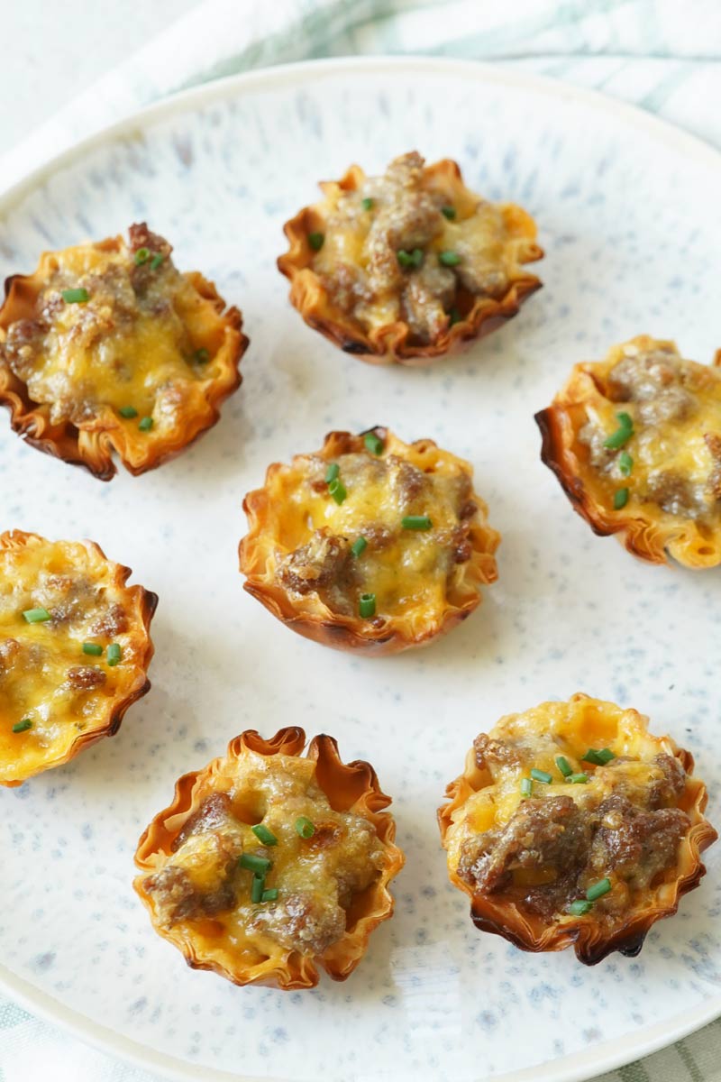 sausage cheese phyllo cups