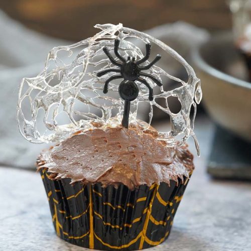 spider web cupcakes