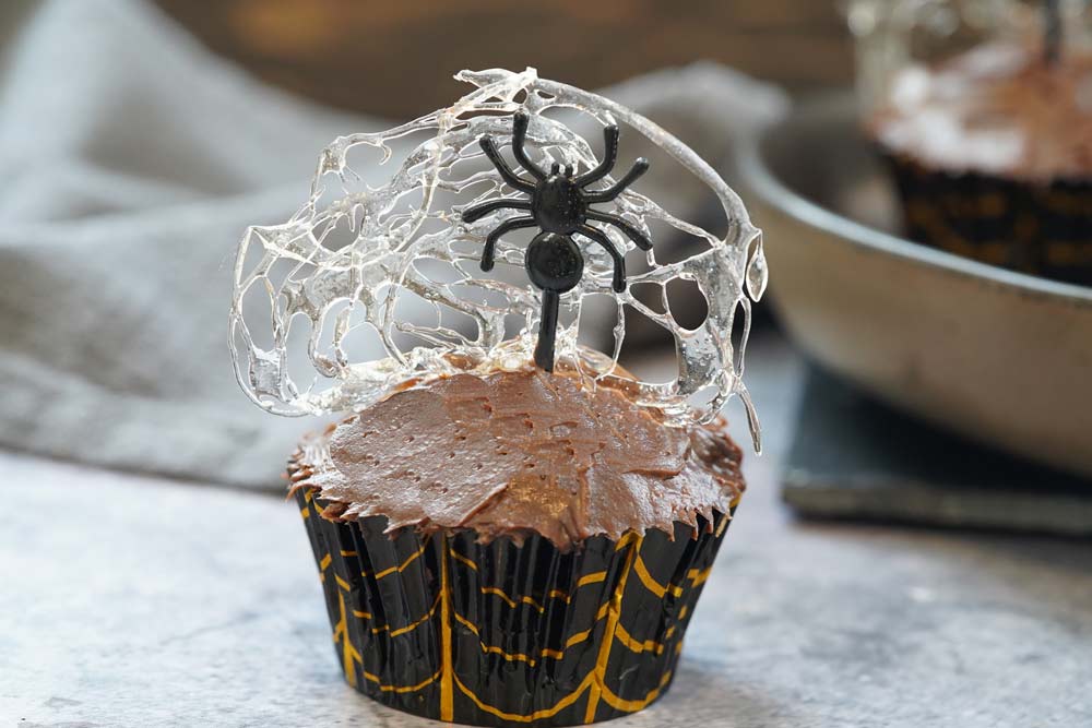 spider web cupcakes