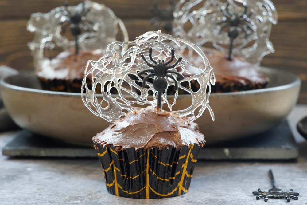 spider web cupcakes