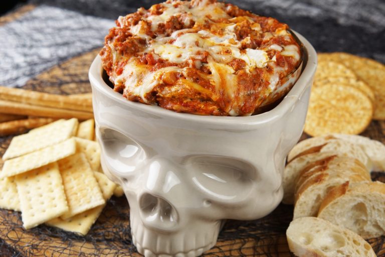 skull lasagna dip