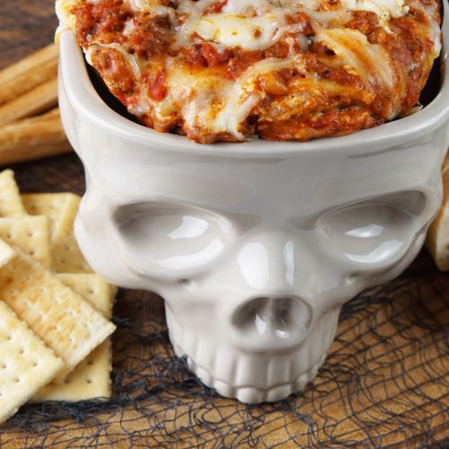 skull lasagna dip