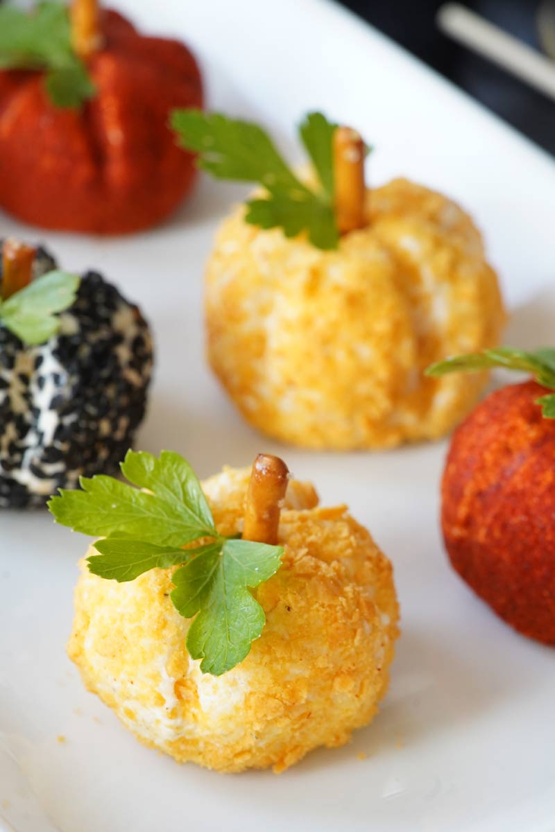 Mini pumpkin cheese balls