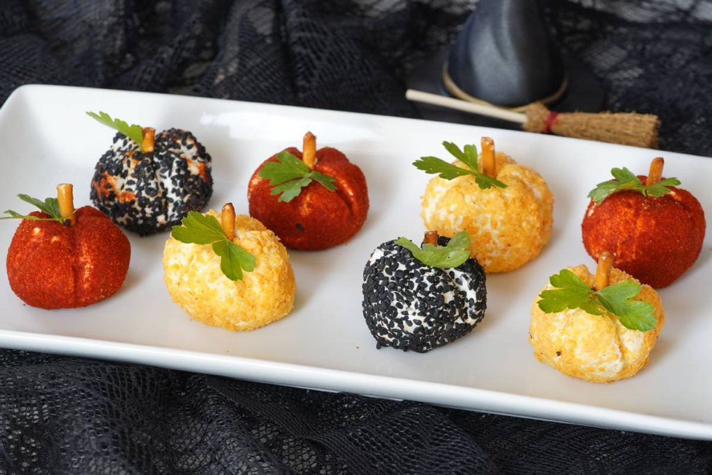 Mini pumpkin cheese balls
