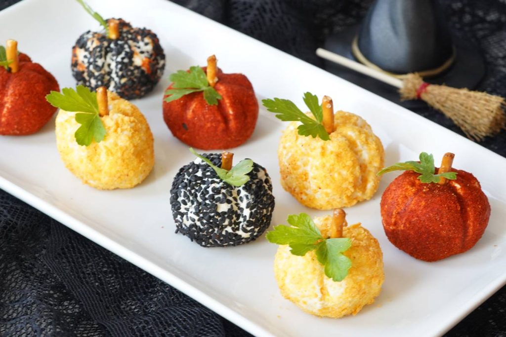 Mini pumpkin cheese balls