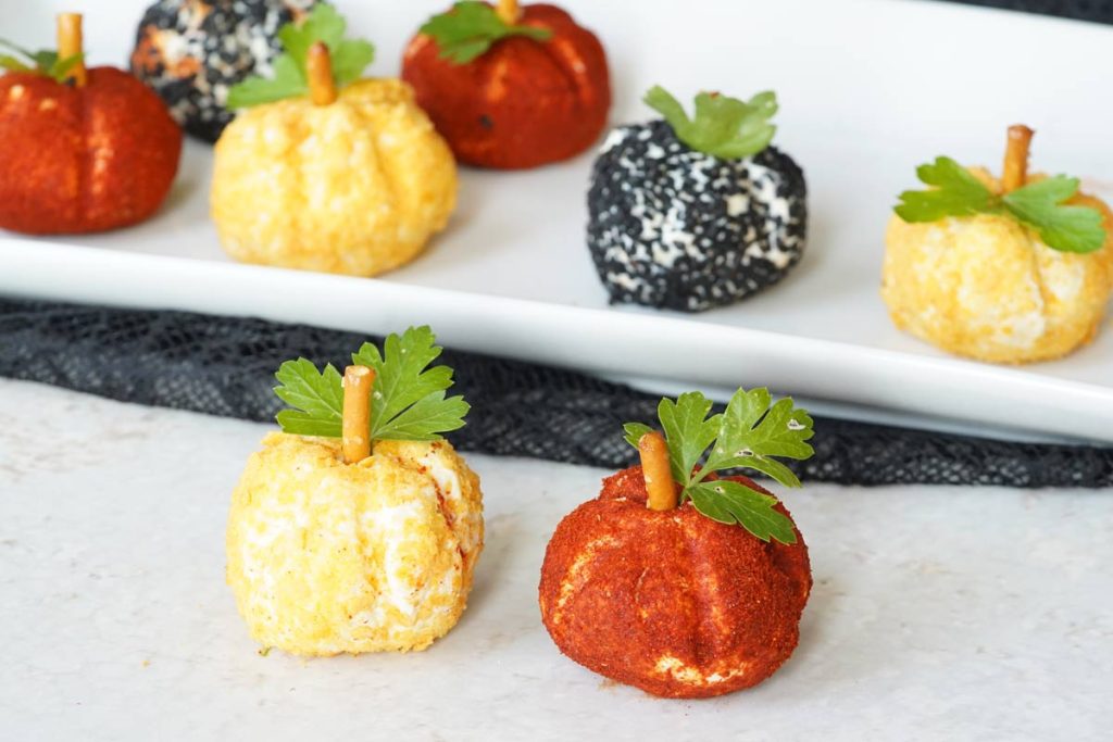 Mini pumpkin cheese balls