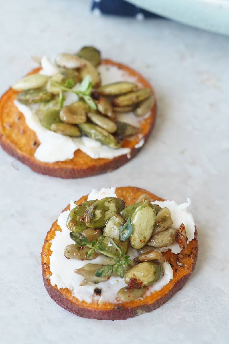 Sweet Potato with Mascarpone and seeds