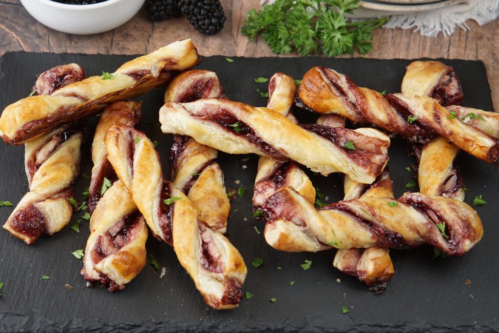 Blackberry goat cheese twists