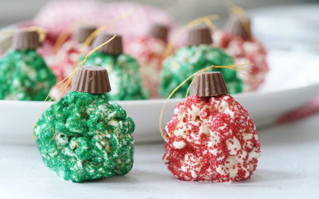 christmas popcorn ornament balls
