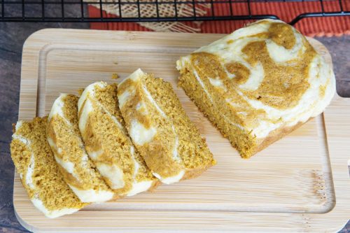 Mini pumpkin & cream cheese loaves