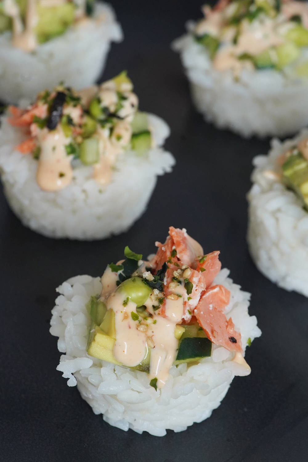 salmon sushi cup