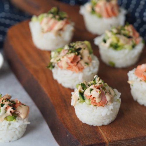 salmon sushi cups