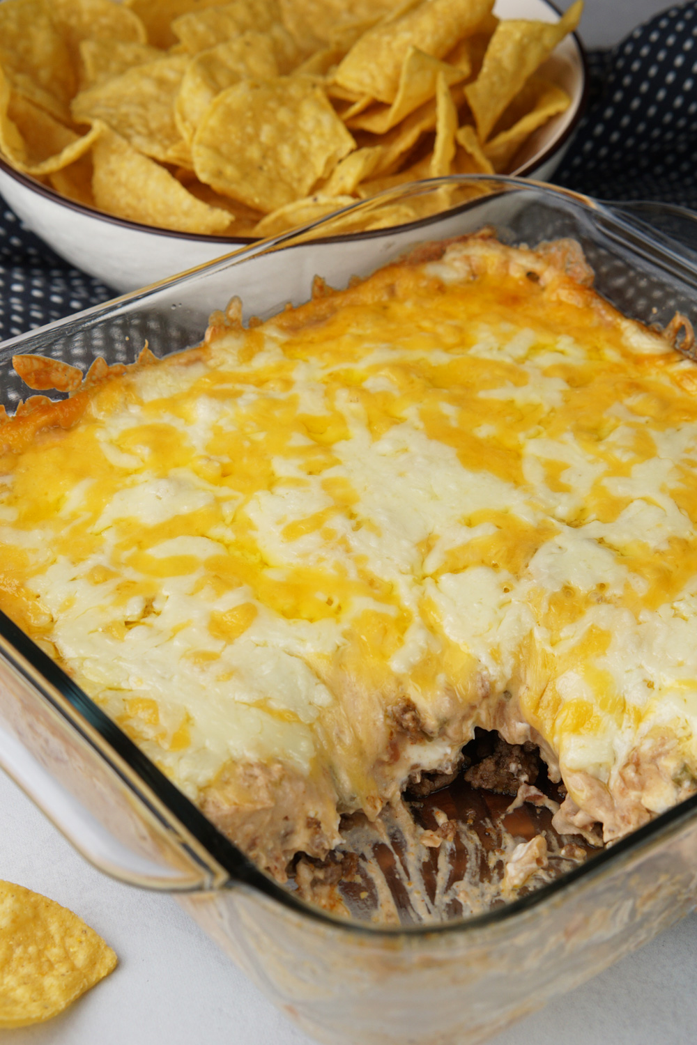 Hot beef, bean and cheese dip