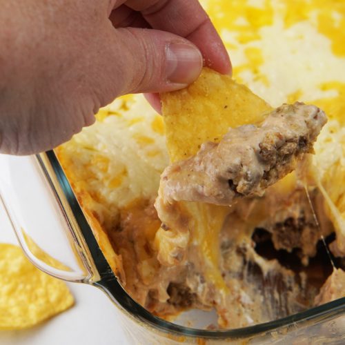 Hot beef, bean and cheese dip