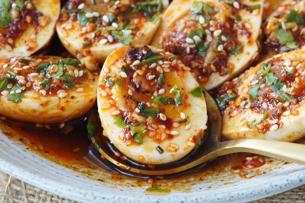 Chili Crunch Ramen Eggs