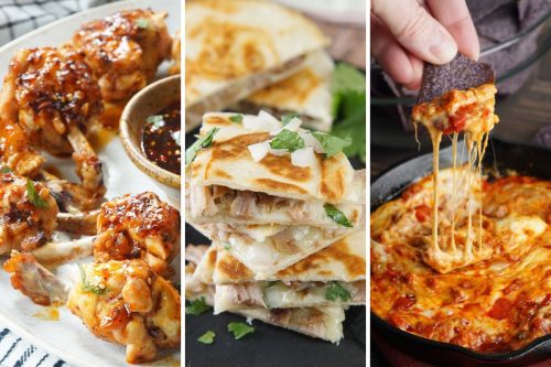 firecracker chicken lollipops, mini carnitas quesadillas, smoke queso dip