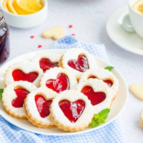 Raspberry linzer cookies