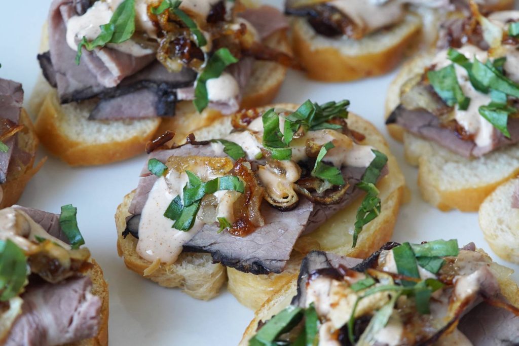 Roast Beef & Caramelized Onion Canapes