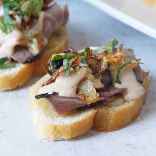 Roast Beef & Caramelized Onion Canapes