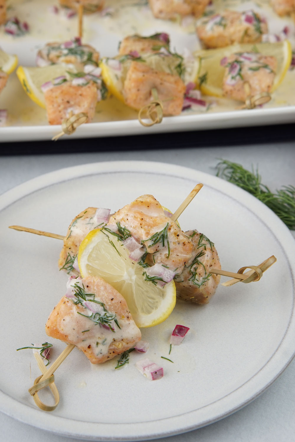 Salmon skewers