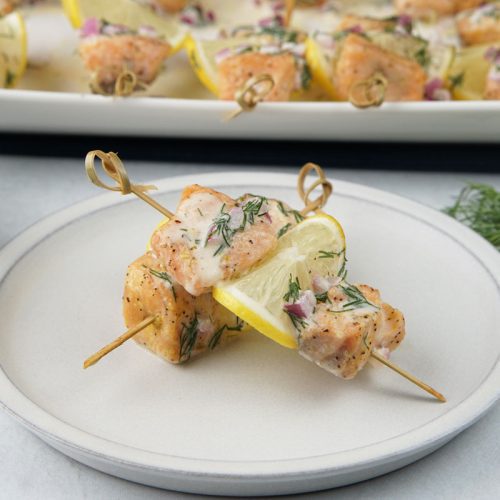 Salmon skewers