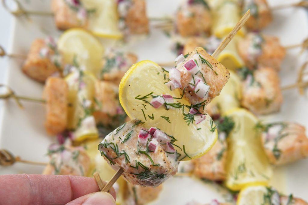 Salmon skewers