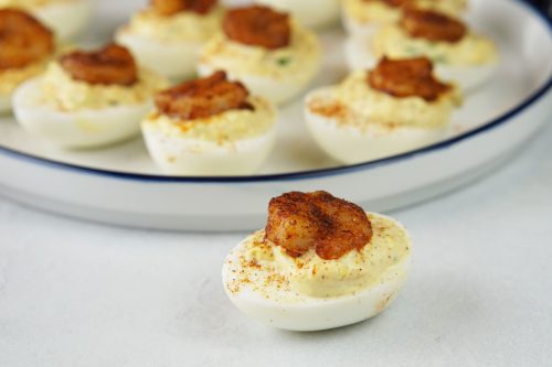 Cajun shrimp deviled eggs