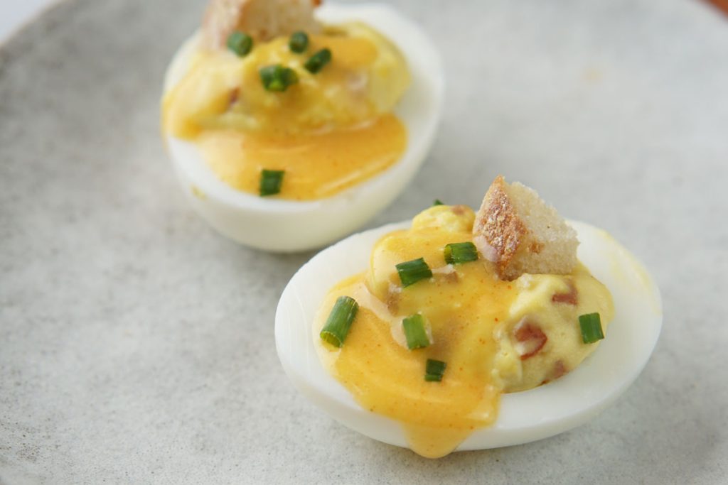 Eggs benedict deviled eggs
