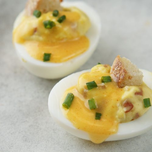 Eggs benedict deviled eggs