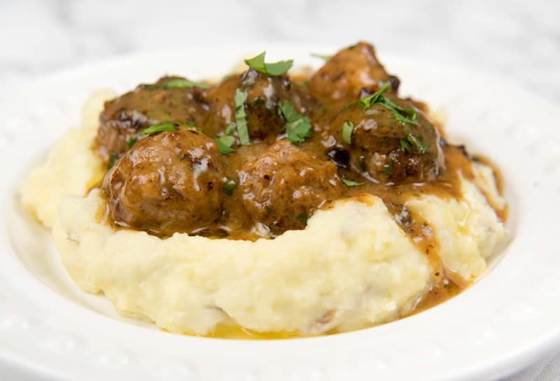 meatballs and mashed potatoes