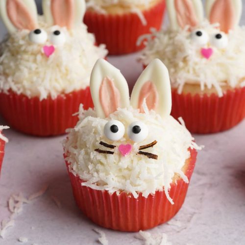 Bunny snowball cupcakes