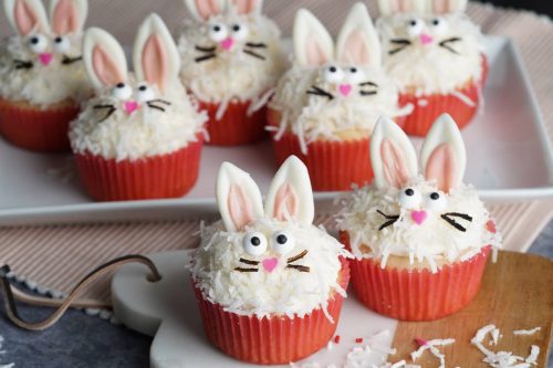 Bunny snowball cupcakes