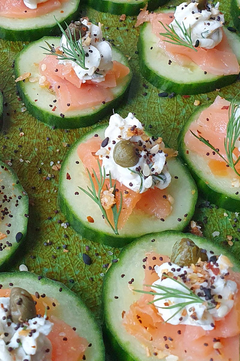 smoked salmon cucumber bites