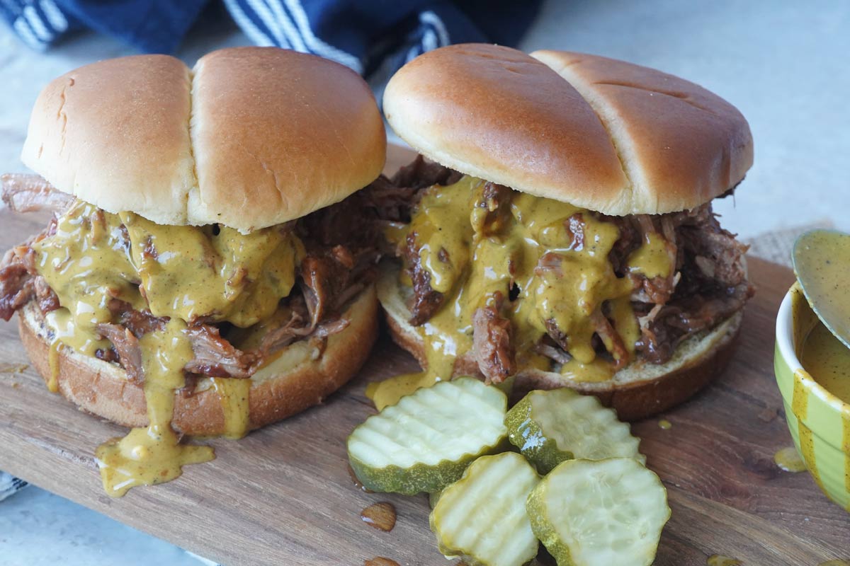 Carolina Gold Pulled Pork Sandwiches