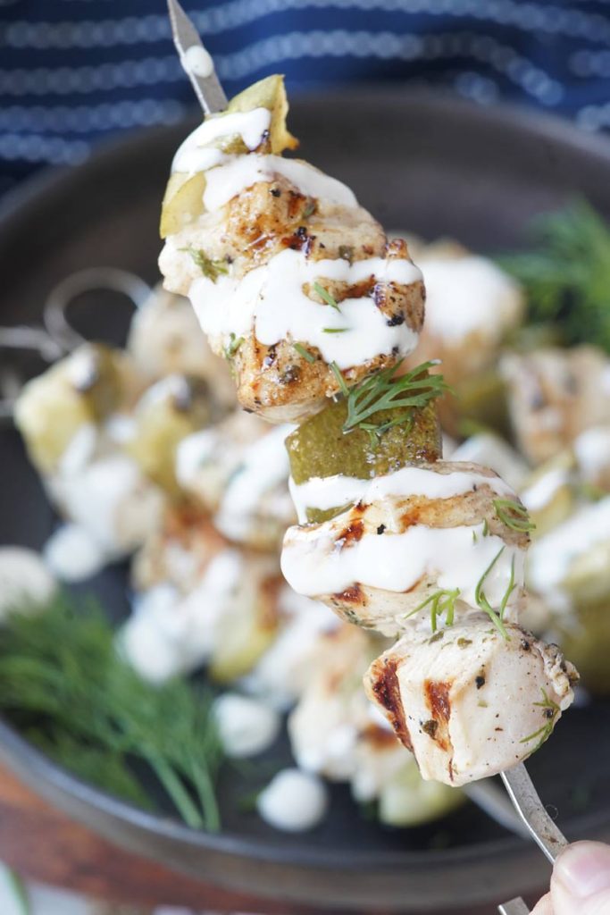 Chicken & Pickle Skewers