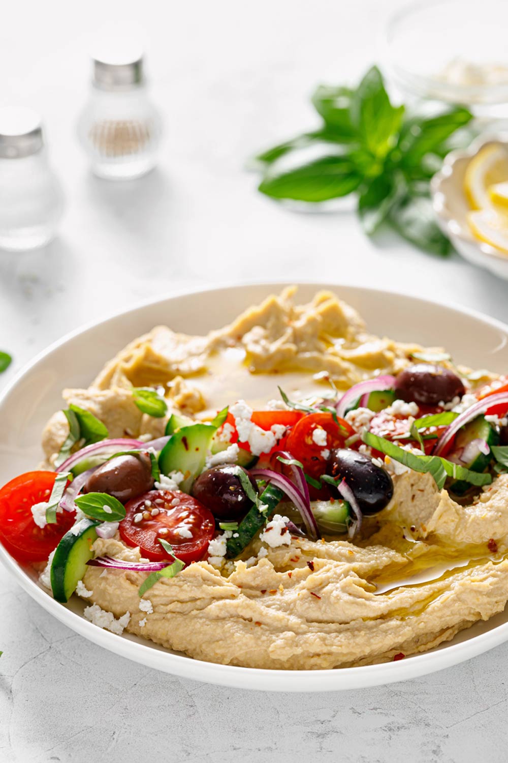 loaded greek hummus