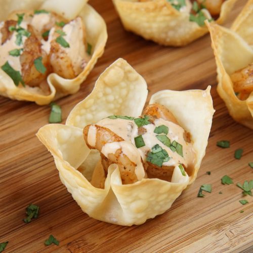 Shrimp wonton cups