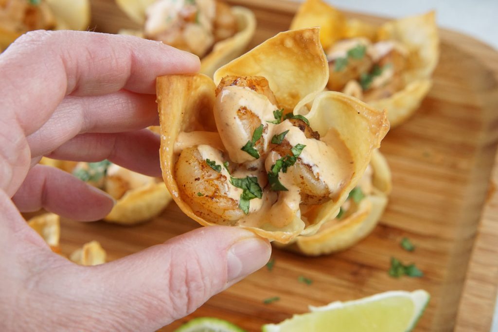 Shrimp wonton cups