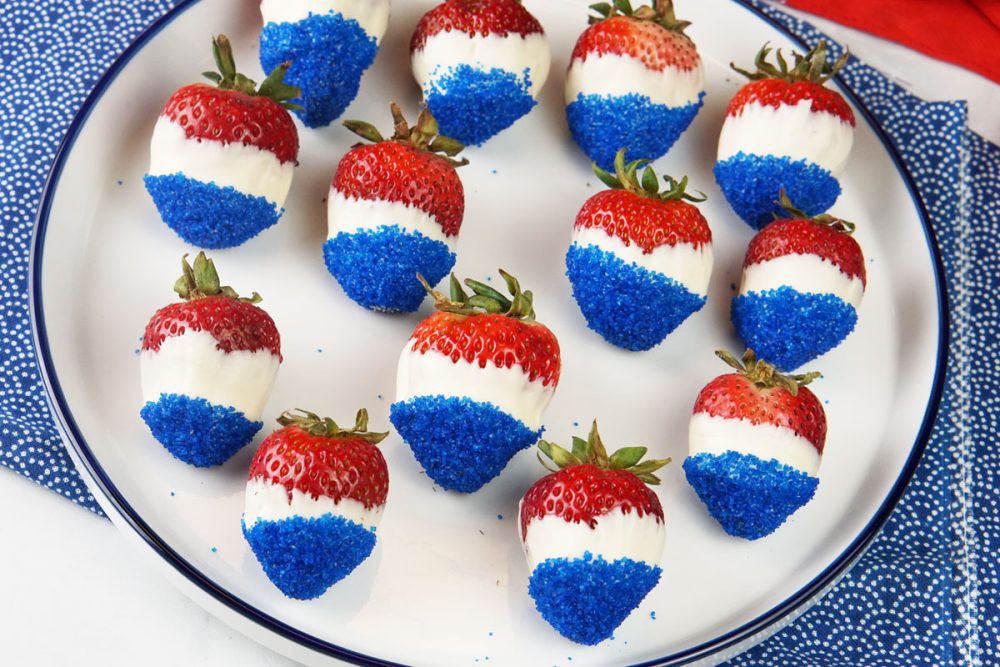 4th of july chocolate dipped strawberries