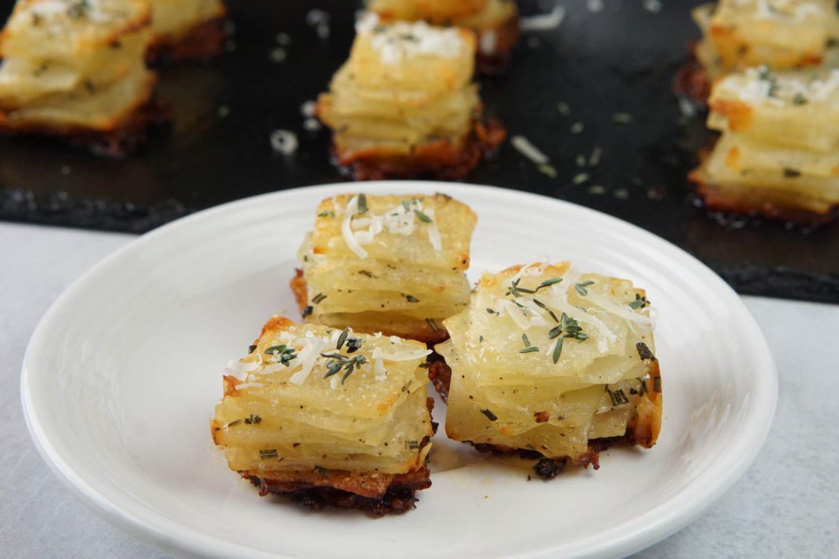Crispy potato stacks