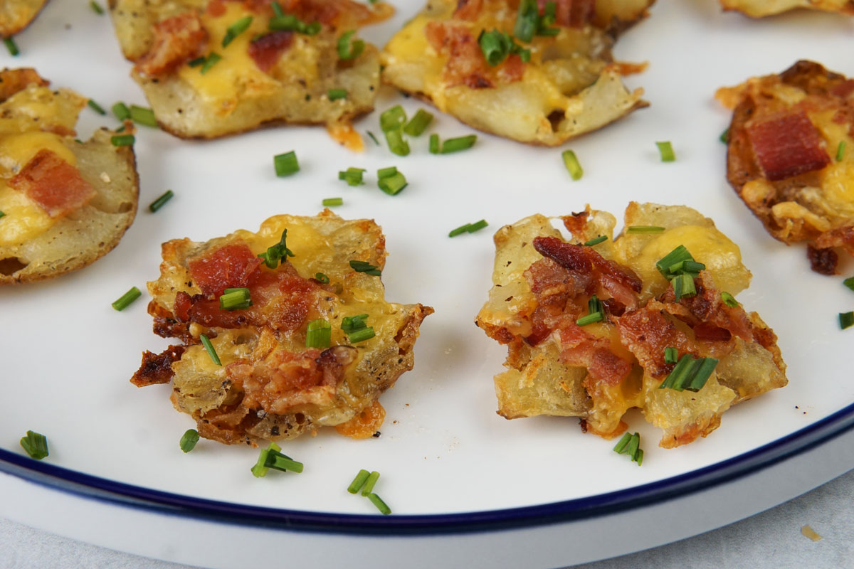 Loaded smashed potato bites